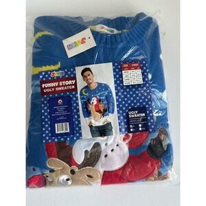 JOYIN Men's 100% Cotton Funny Story Ugly Christmas Sweater, Sz: M (b46)